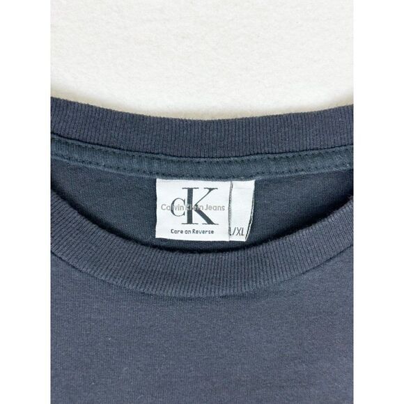 Vintage 90s Calvin Klein Jeans T-Shirt Large XL Black Single Stitch - Picture 5 of 9